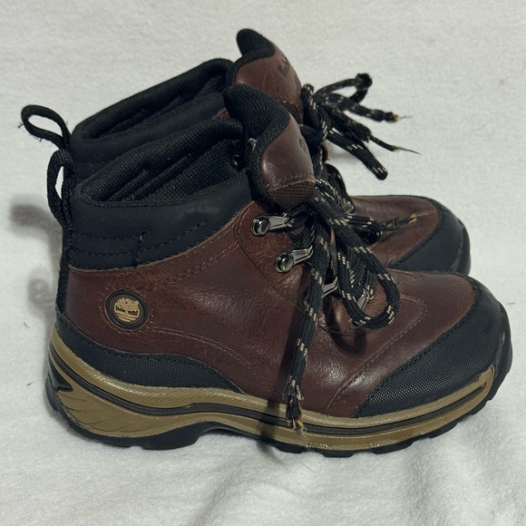 Timberland Backroads Boy's Hiking Boot Brown Leather Size 5 Toddler - Picture 2 of 16